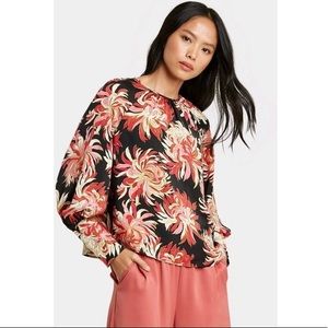 Who What Wear Floral Print Long Sleeves Blouse